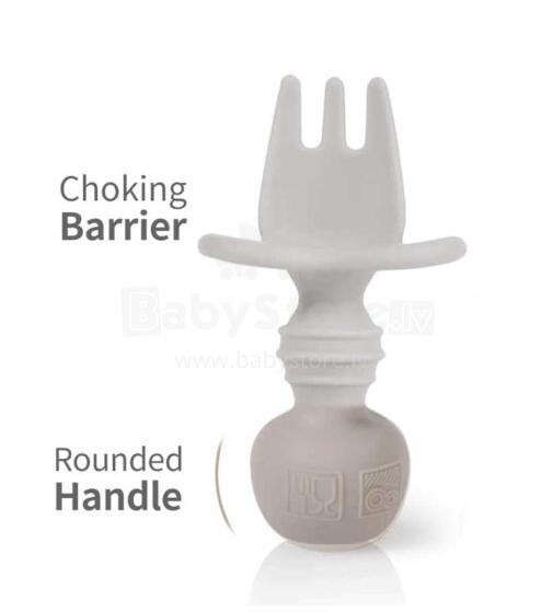 La Bebe™ Basic  Silicone Fork Art.169084 Light Beige  Вилочка мягкая силиконовая 7.8 см,от 6 мес.
