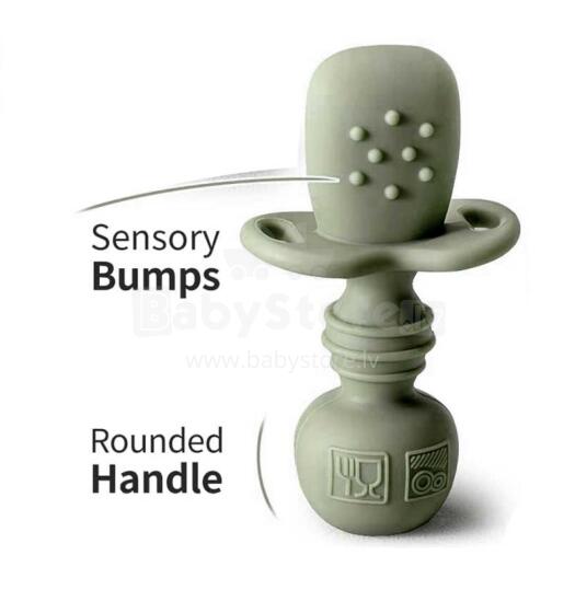 La Bebe™ Basic  Silicone Spoon Art.169239 Misty Green  Ложечка мягкая силиконовая 7.8 см,от 6 мес.