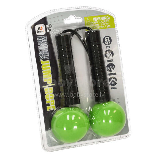 Ikonka Art.KX3806 Wireless training skipping rope green and black