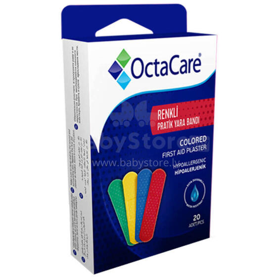 OctaCare Art.N20 Krāsaini Plāksteri, izmērs 72mm x 19mm ,20gab