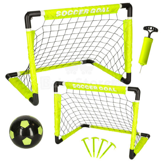 Ikonka Art.KX3813 Futbola vārtu mazais komplekts ar sūkņa bumbu