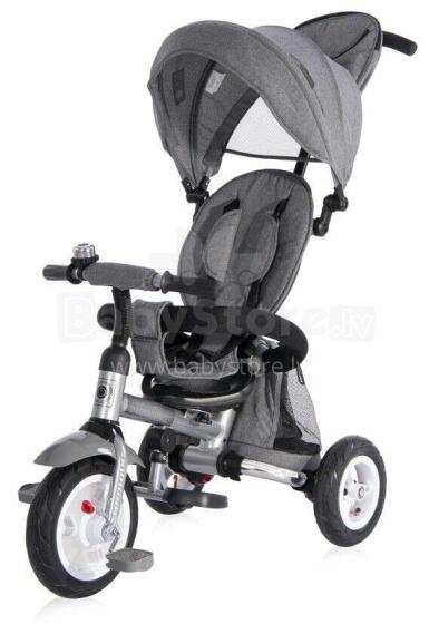 Lorelli Moovo Air Art.1005046 Grey Luxe   Детский трехколесный  велосипед c надувными колёсами, ручкой управления и крышей