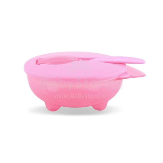 Lorelli Bowl Art.10230580002 Pink Тарелка - контейнер с ложкой
