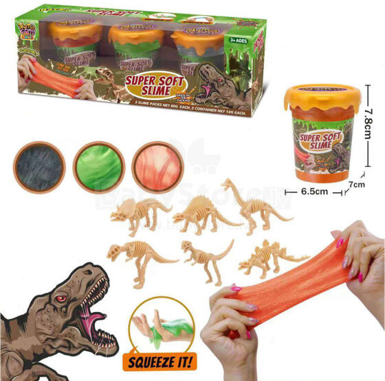 BURVJU MASA GĻOTU DINOZAURI, 3 GABALI