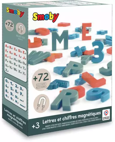 Smoby Magnetic Letters & Numbers Art.430108S 72 magnētiskie burti un cipari