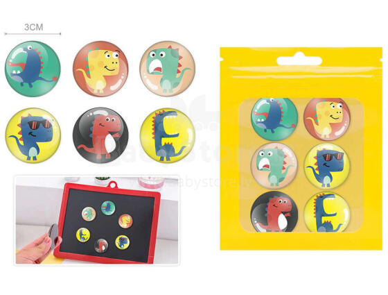 MAGNESY DINOZAURY 3cm 6 SZTUK