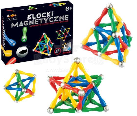 KLOCKI MAGNETYCZNE 63 ELEMENTY