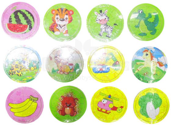 PUZZLE DREWNIANE OKRĄGŁE 13 ELEMENTÓW