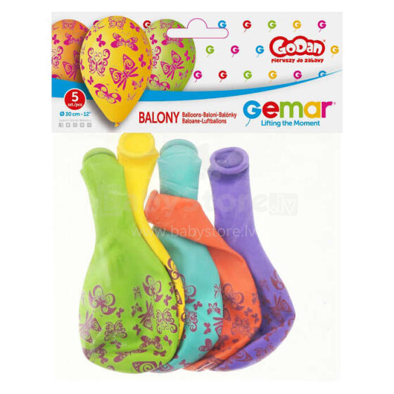 BALONY MOTYLKI 12  5 SZTUK