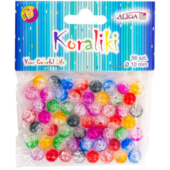KORALIKI PLASTKOWE KOLOROWE 56 SZTUK