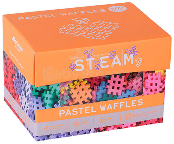 KLOCKI WAFFLE MINI PASTELOWE 500 ELEMENT