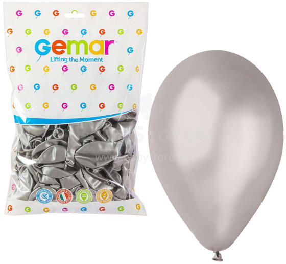 BALON METALIZOWANY SREBRNY 10  100 SZTUK