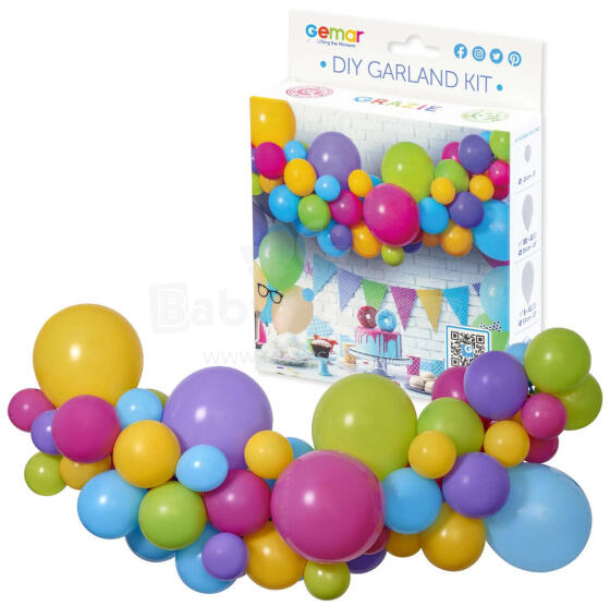 GIRLANDA BALONOWA KOLOROWA 65 SZTUK