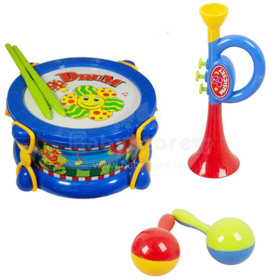 INSTRUMENTY BĘBENEK MARAKASY TRĄBKA