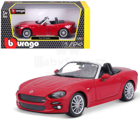 AUTO BBURAGO FIAT 124 SPIDER RED 1:24
