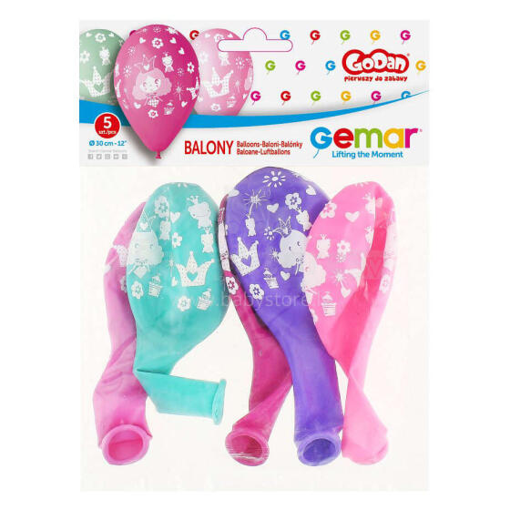 BALONY KSIĘŻNICZKA 5 SZTUK 12