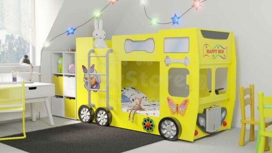 Plastiko Happy Bus Art.17541 Divstāvu bērnu gulta Autobuss un matraci 190x90 cm