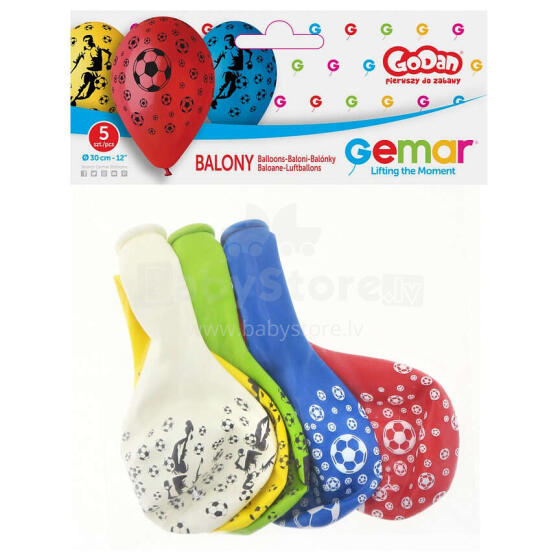 BALONY PIŁKARZE 5 SZTUK 12