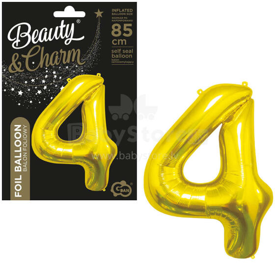 BALON FOLIOWY CYFRA 4 ZŁOTA