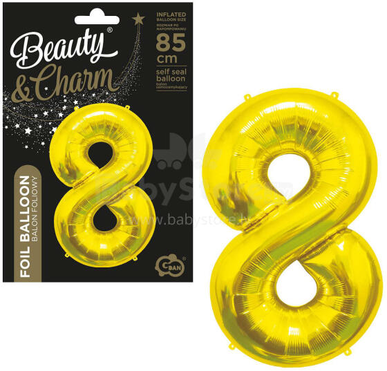BALON FOLIOWY CYFRA 8 ZŁOTA