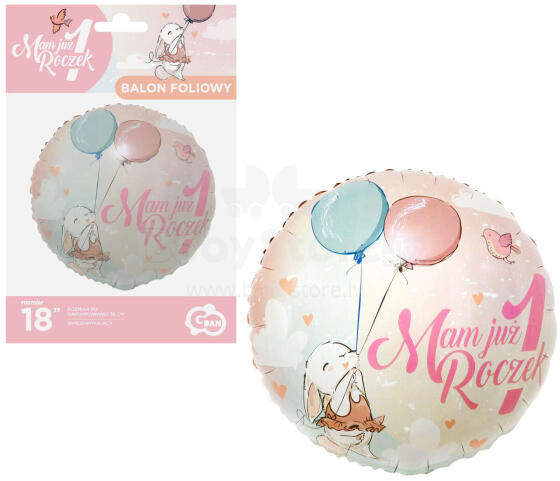 BALON FOLIOWY MAM JUŻ 1 ROCZEK KRÓLICZEK