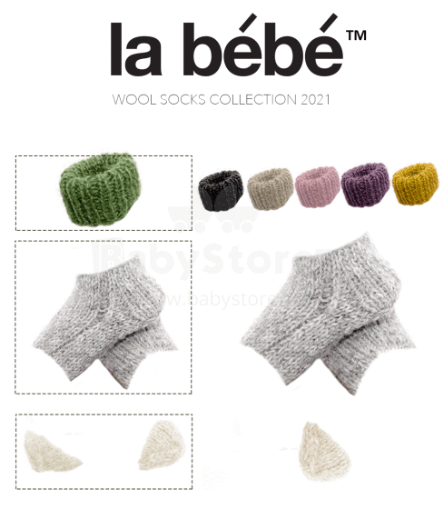 La Bebe™ Lambswool Natural Eco Socks Art.17699 Random Натуральные хлопковые носочки для новорожденного