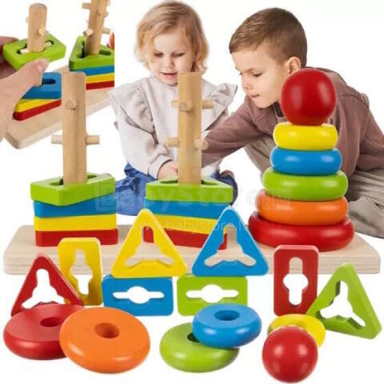 Kruzzel Art.19870  Wooden geometric sorter