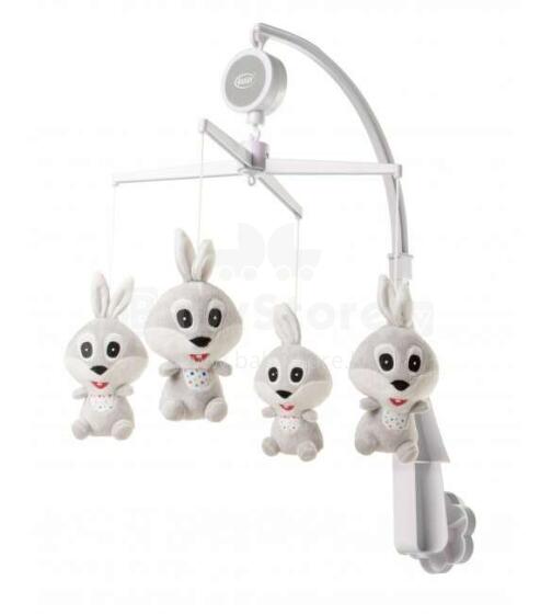 4Baby Rabbit art.R08 Baby Crib Carousel with plush toys and soft music
