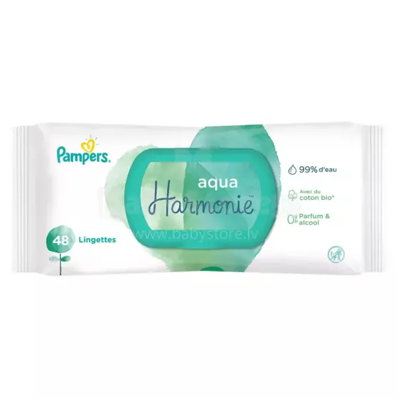 Pampers Aqua Harmonie Art.179811 Детские влажные салфетки,48 шт