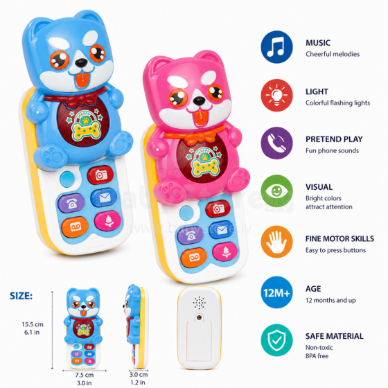 I-Toys Musical Telephone Art.182798 Muzikāls rotaļu telefons