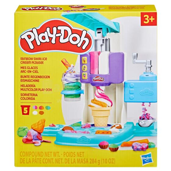 Play-Doh  Swirl Ice Cream Art.G0028 Rotaļu komplekts Saldējuma varavīksnes virpuļi