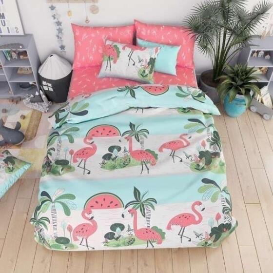 Vasilek Bedding Set  Art.183780 Kokvilnas gūltas veļas komplekts no 3 daļam 143х215/50x70cm