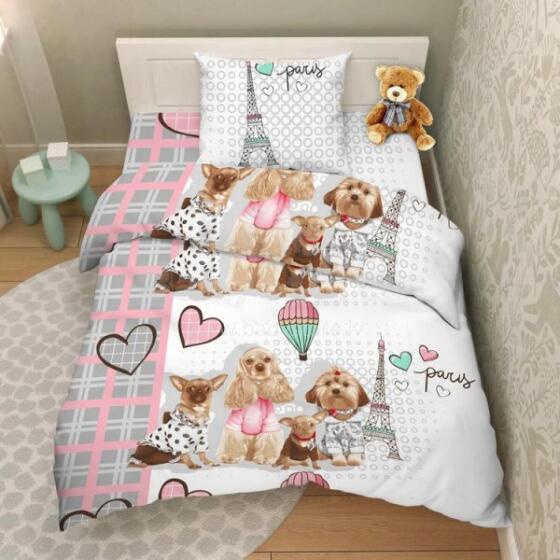 Vasilek Bedding Set  Art.183792 Kokvilnas gūltas veļas komplekts no 3 daļam 147х112/40x60cm
