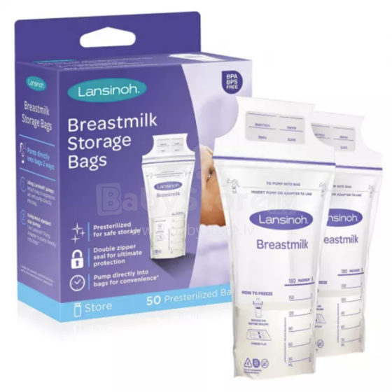 Lansinoh Breastmilk Storage Bag Art.40055 Пакеты для хранения грудного молока 50шт,180мл
