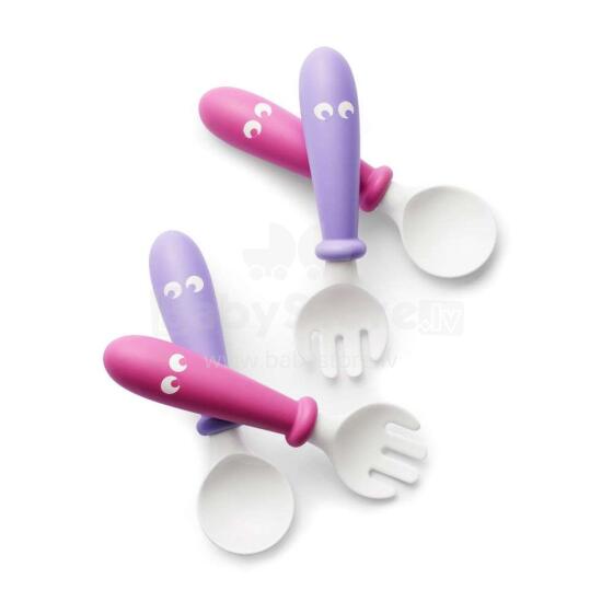 Babybjorn Spoon&Fork Pink/Purple Art.073046 Komlekts karotītes un dakšiņas(4 gab.)