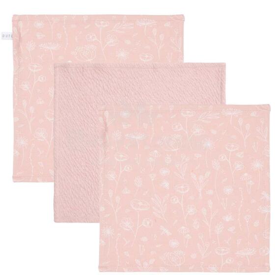 Little Dutch Facecloths Art.TE50721050 Pure Pink Натуральная многофункциональная накладка 3 шт.(26x26см)