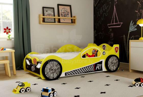 Plastiko Mini Monza Art.19074 Ergonomiska bērnu gulta - Mašīna ar matraci 160x80 cm