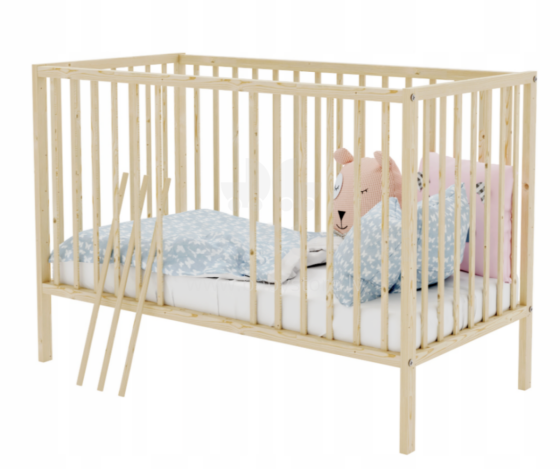 Bocian Kids  Magda Art.190854 Natural Детская деревянная кроватка 120x60см