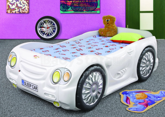 Plastiko Sleep Car Art.19092 Детская стильная кровать-машина с матрасом 180x90cм