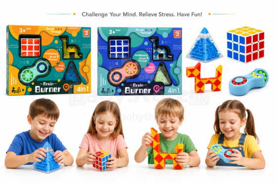 I-Toys Brain Burner Art.195817 Набор головоломок 4 в 1 для развития логики и мышления