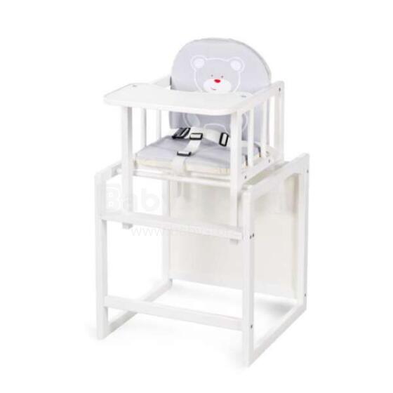 Klups Aga 1 White Wooden Baby HighCHair