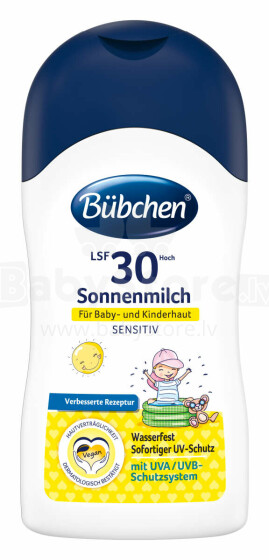 Bubchen Sensitive Milk Art.TW16 įdegio pienas su apsauginiu faktoriumi 30, 50 ml