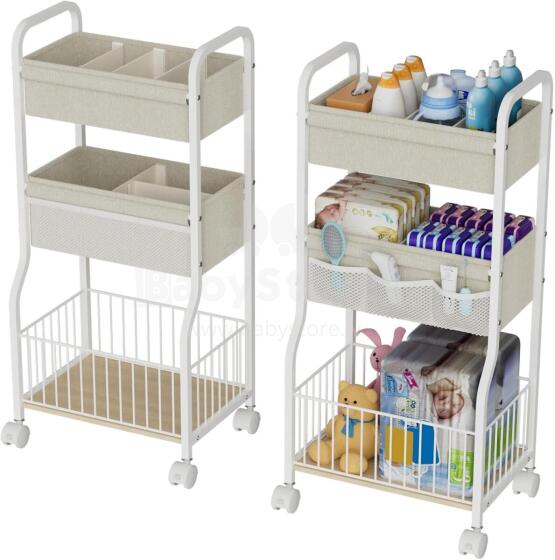 Baby Nappy Trolley Art.199290 Полка для детской комнаты на колёсиках