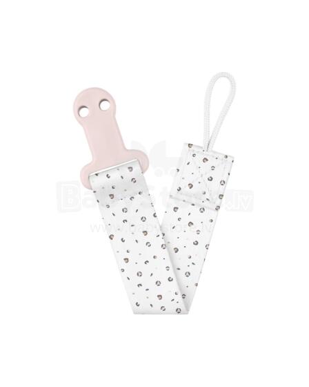 Pacifier clip with ribbon Savanna Pink