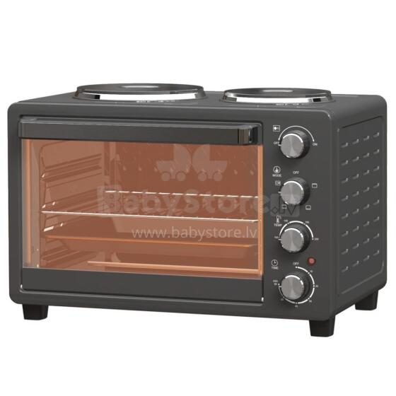 Homcom Art.203314 Mini cepeškrāsns 28 L Tosteris cepeškrāsns, Kompakta elektriskā cepeškrāsns gatavošanai un grilēšanai, ar cepampannu, grilresti, 2600W