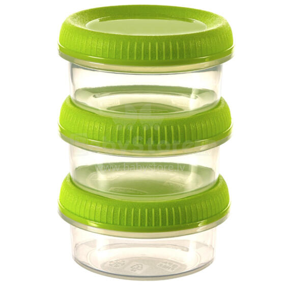 Food containers 3pcs. Sauce Cups round 3x0,08L Smart Eco To Go &Oslash;7x10cm soft green