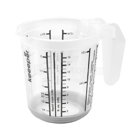 Mērkrūze ar pretslīdes funkciju 0,5L Massimo &Oslash;10,5x11,5cm caurspīdīga/pelēka