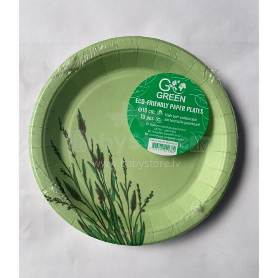 Экологические бумажные тарелки Reed Go Green &Oslash;18см 10 шт./0,07 кг
