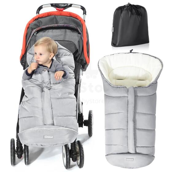 Bebe Basic Footmuff Universal Art.209461 Light Grey ziemas guļammaiss