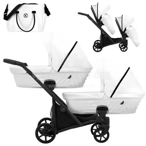 Kunert Ivento Duo Art.ID-08 Eco White Pearl Universālie dvīņu rati/ratiņi 2in1